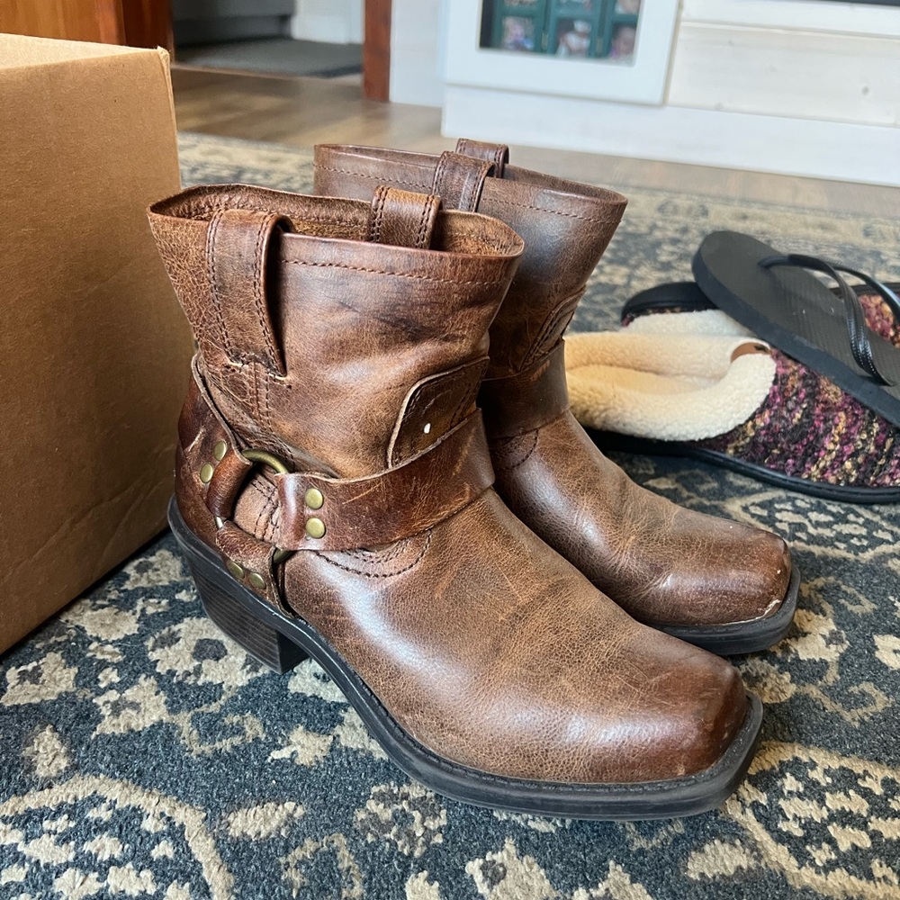 Brown Leather Ankle Boots